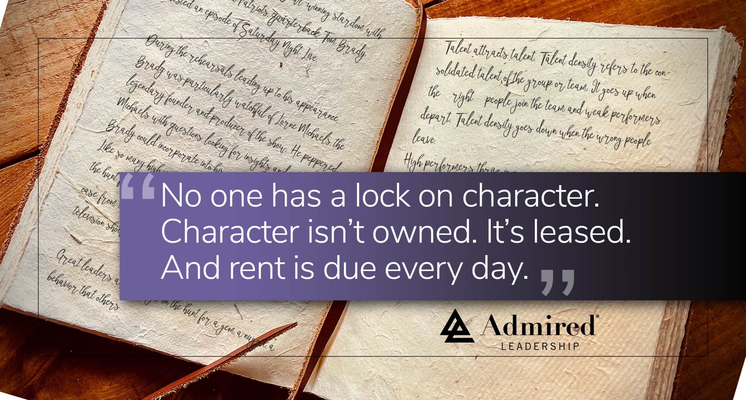 No One Has a Lock on Character