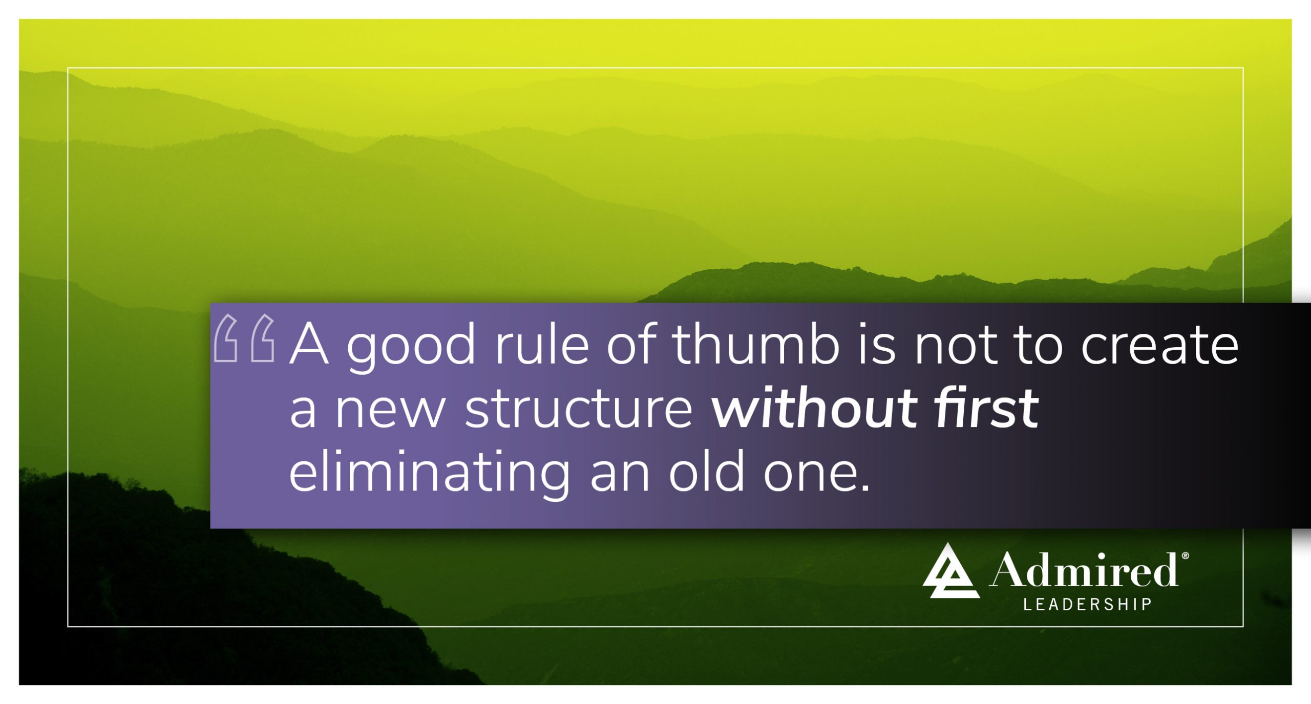 Old Structures Can Suffocate Execution