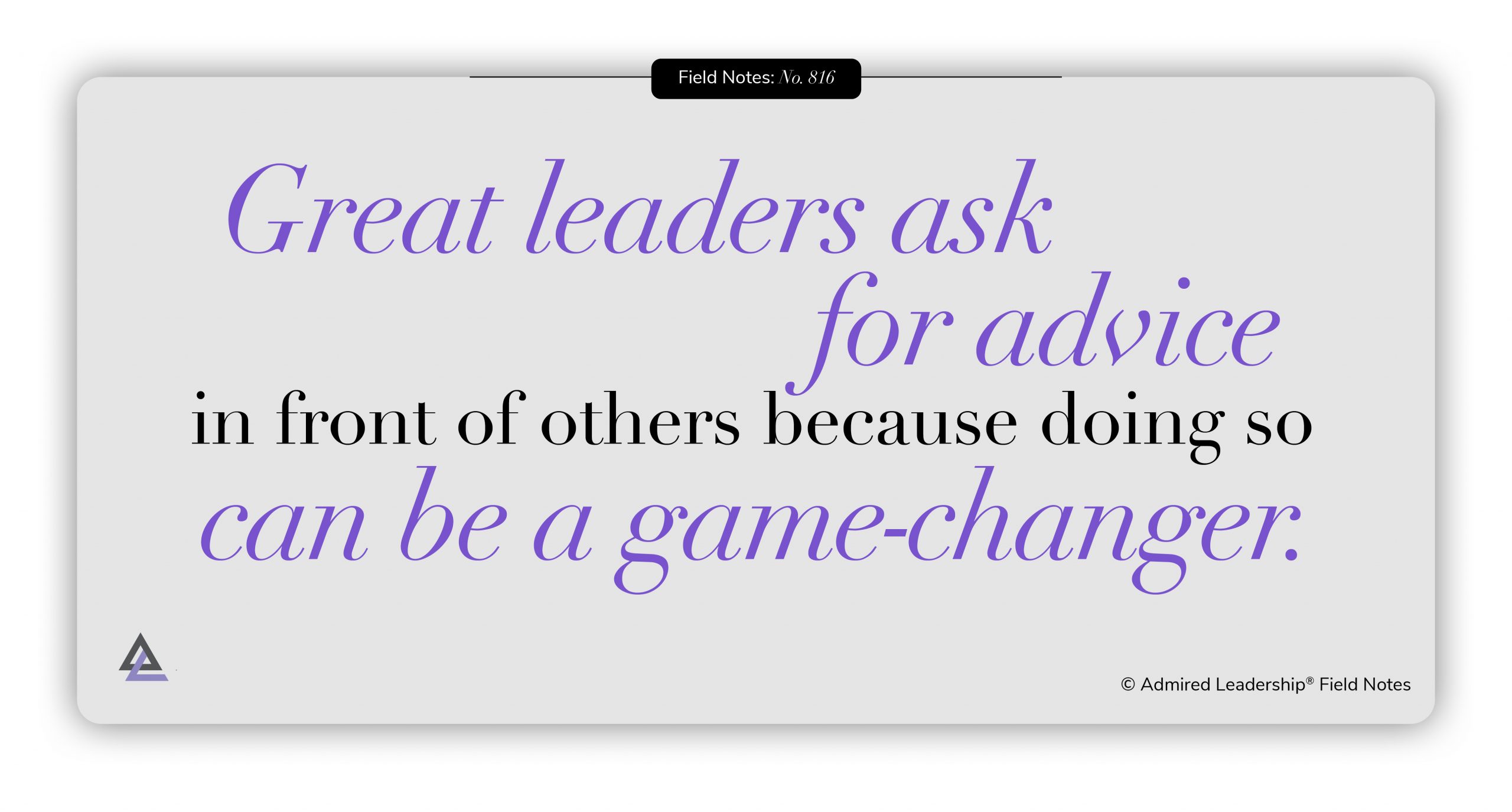 When Asking for Advice Is the Highest Form of Respect