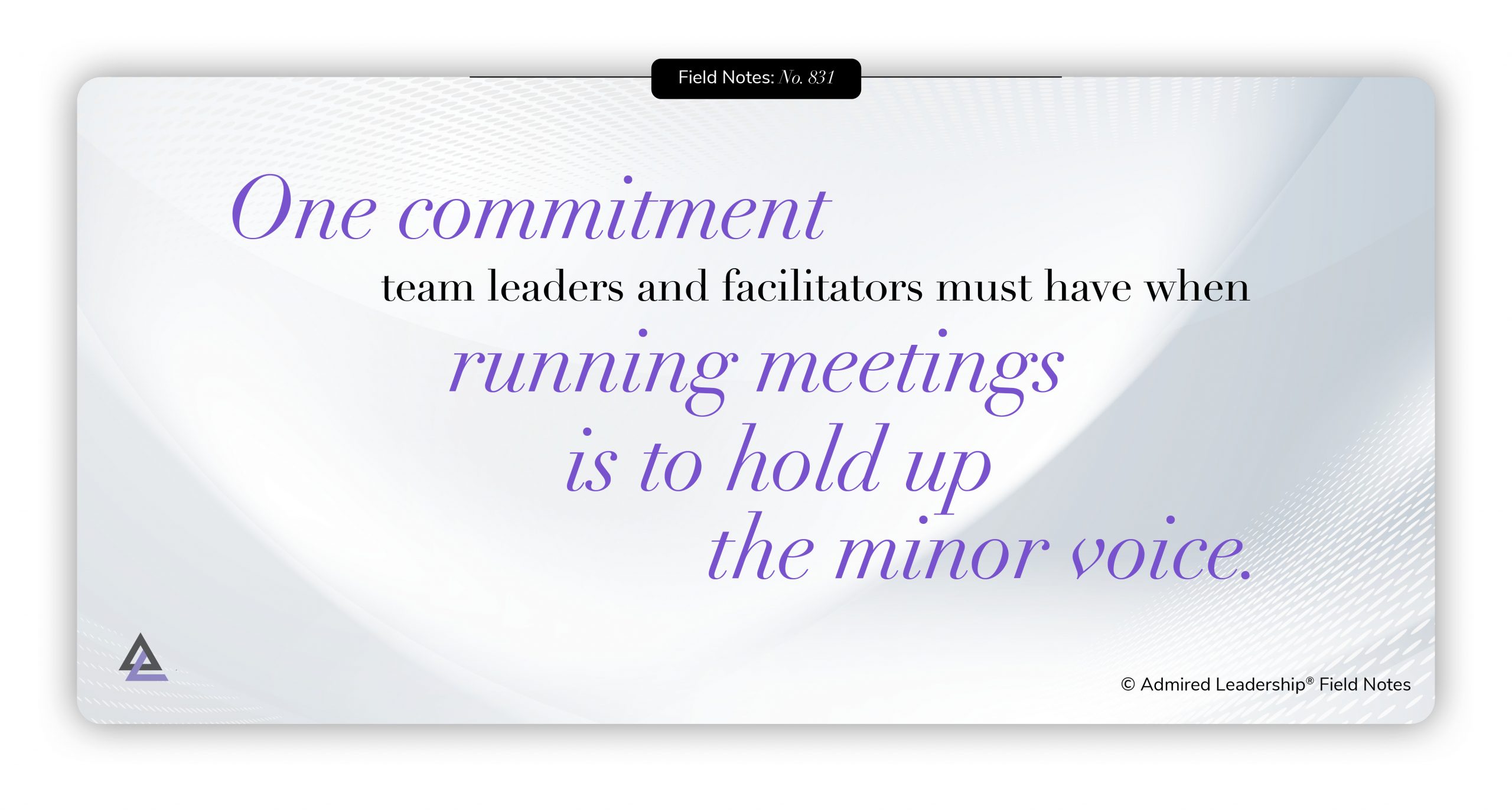 Holding Up the Minor Voice