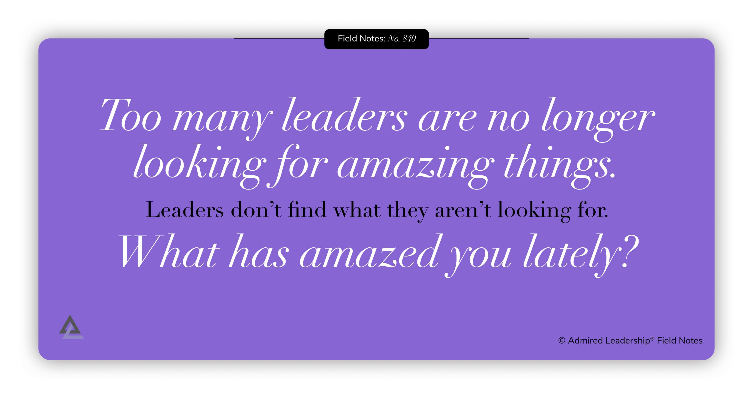 What Are You Amazed By?