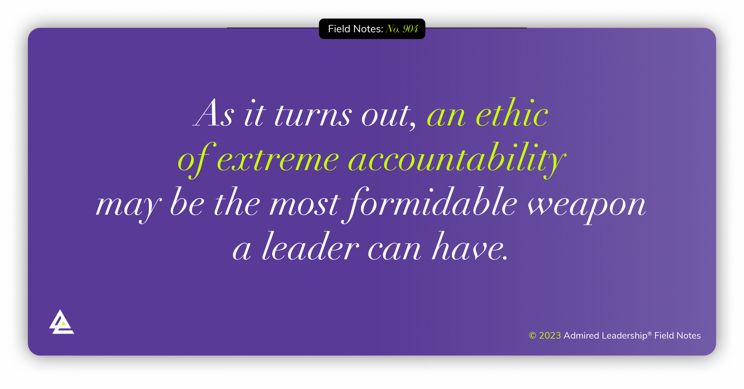 Developing an Ethic of Accountability