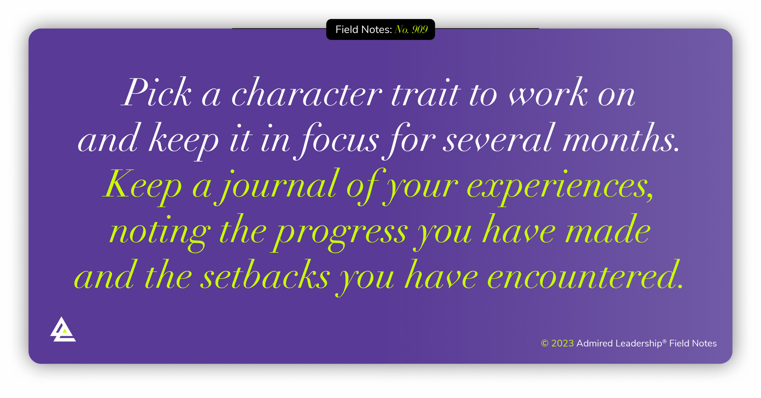 Pick a Character Trait to Work On