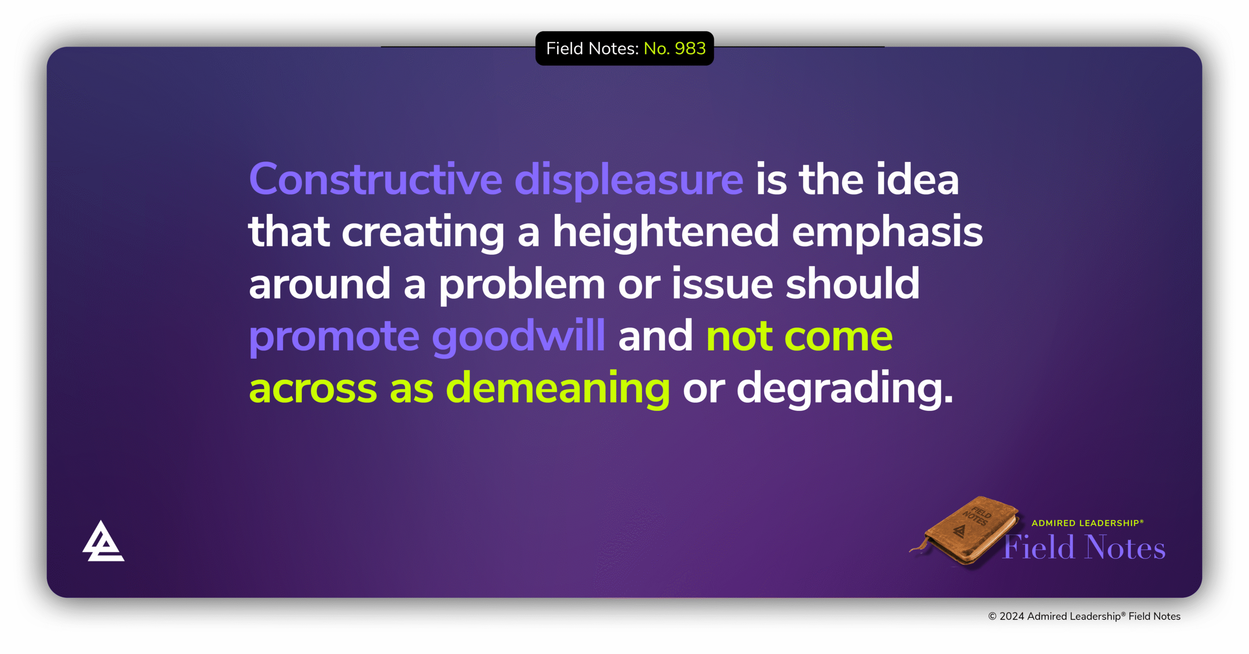 Communicating Constructive Displeasure