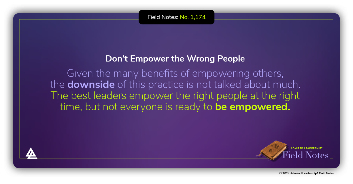 Don’t Empower the Wrong People