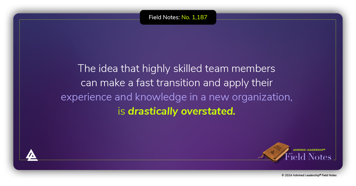 Talent May Be Portable But Success Is Not