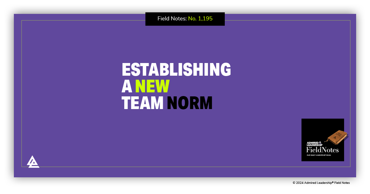 Establishing a New Team Norm