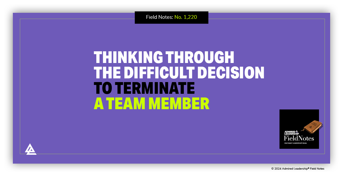 Thinking Through the Difficult Decision to Terminate a Team Member