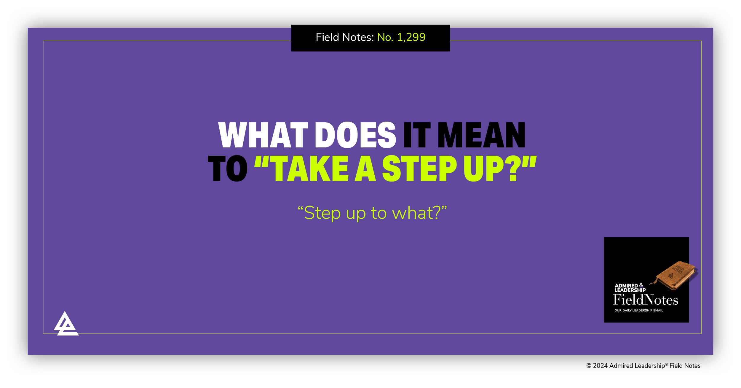 Interpreting the Feedback to ‘Take a Step Up’
