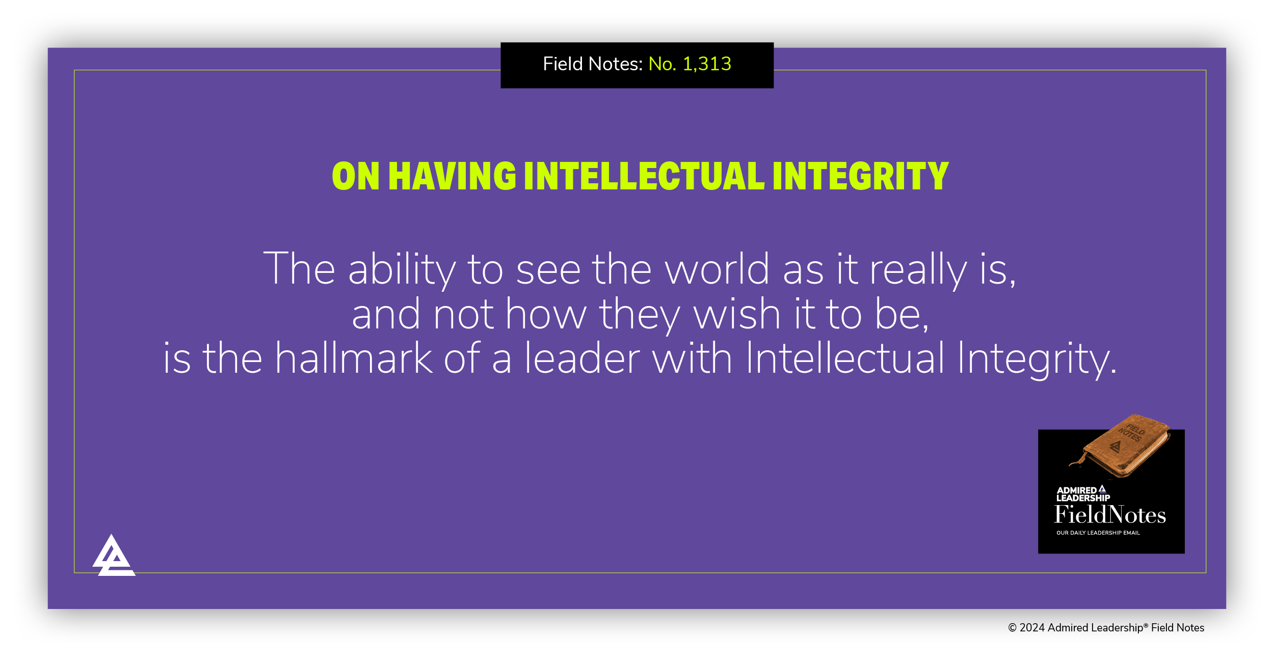 On Having Intellectual Integrity