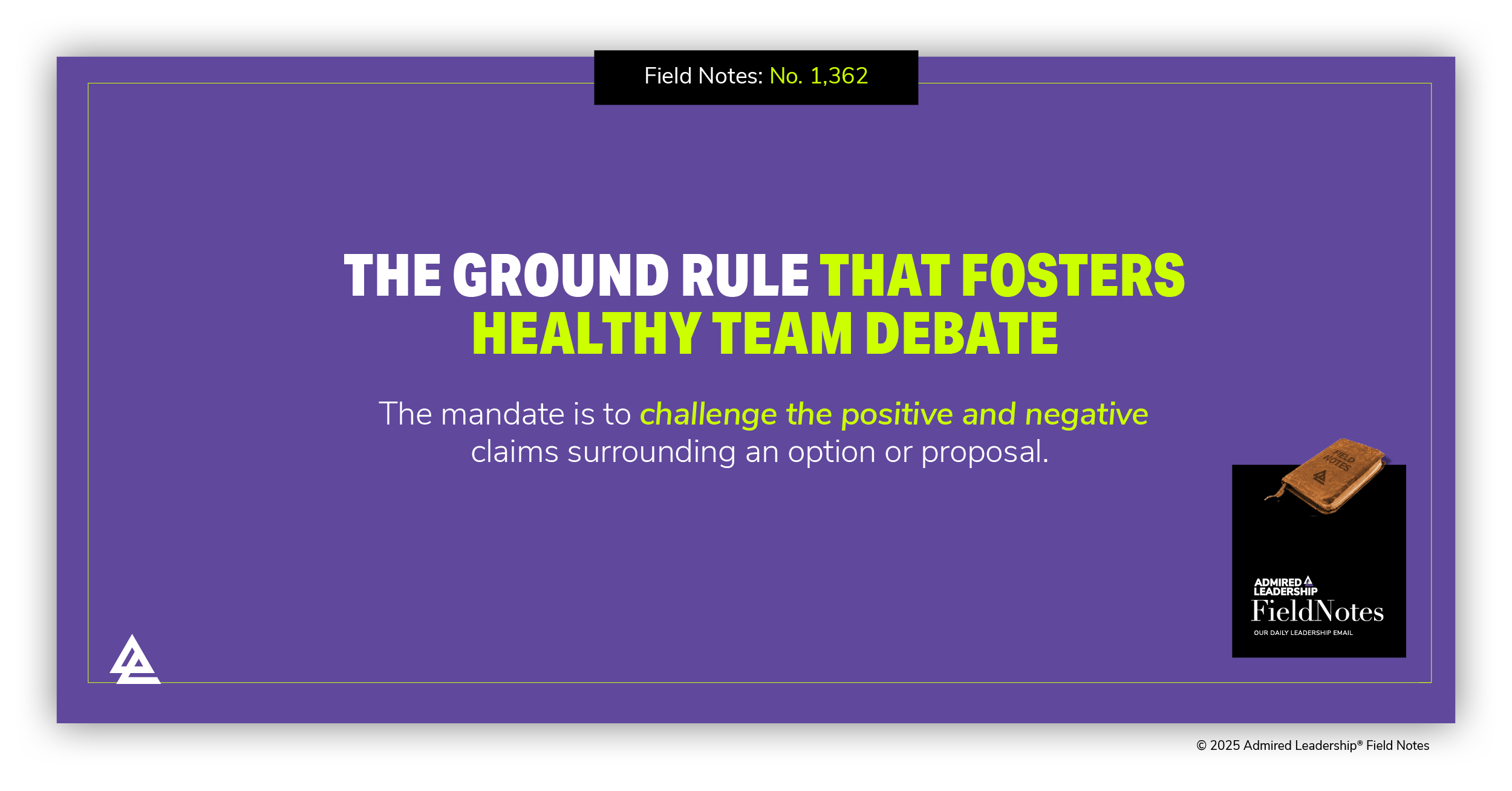 Ground Rule That Fosters Healthy Team Debate
