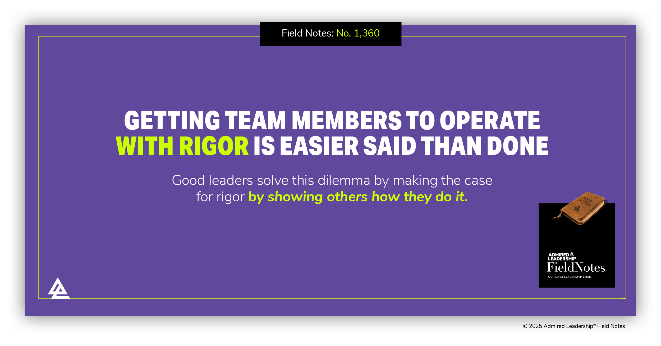 Showing Team Members How to Perform With Rigor