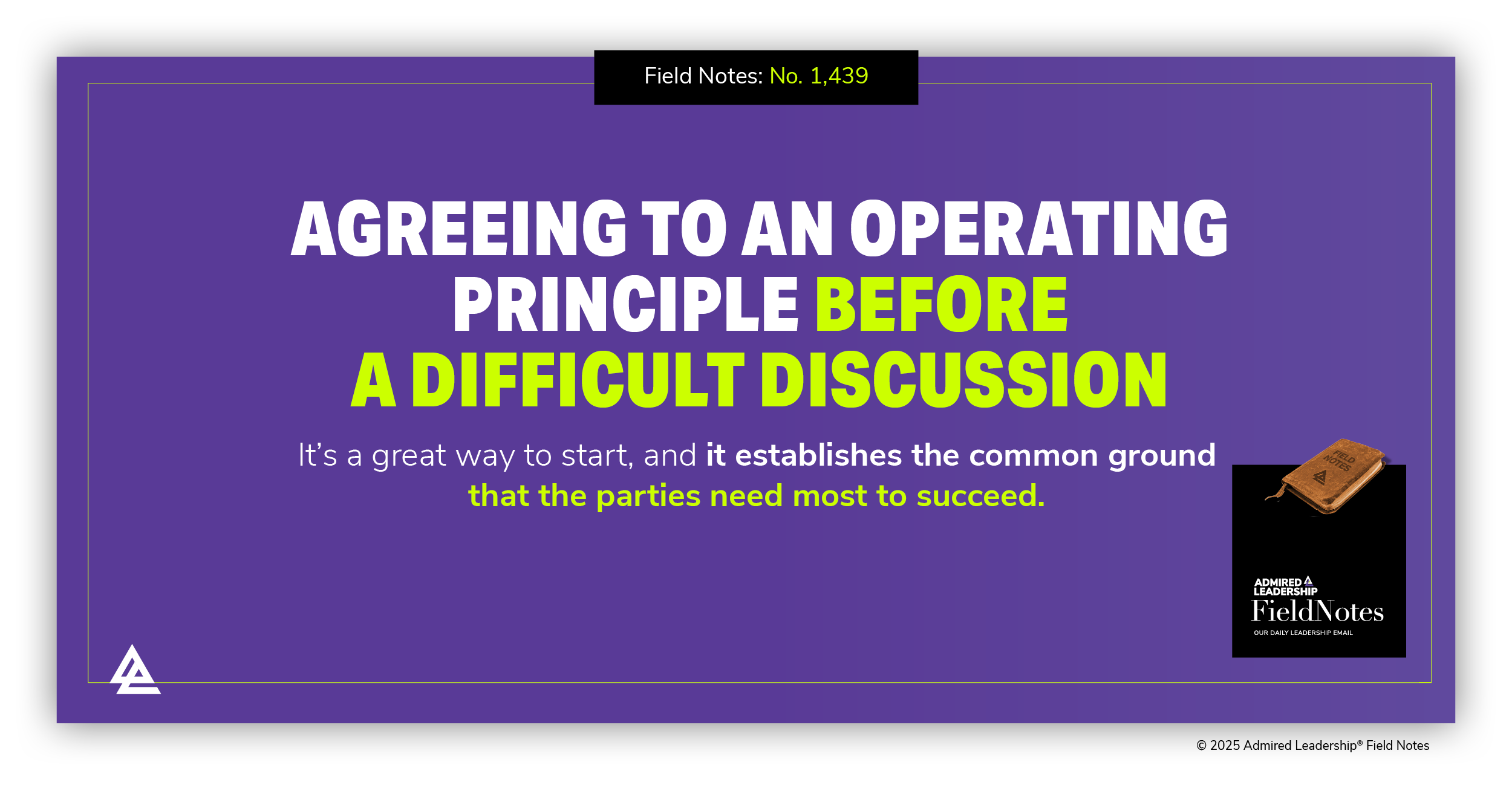 Agreeing to an Operating Principle Before a Difficult Discussion or Debate