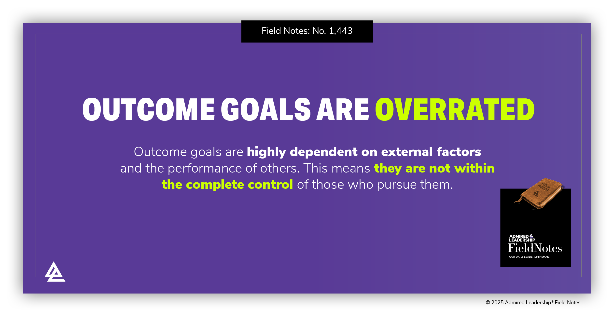 Outcome Goals Are Overrated