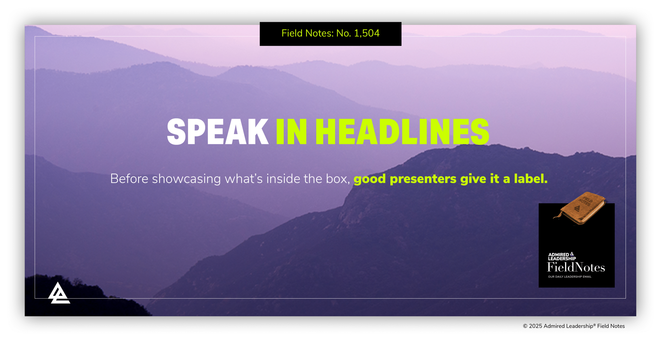Learn to Speak in Headlines