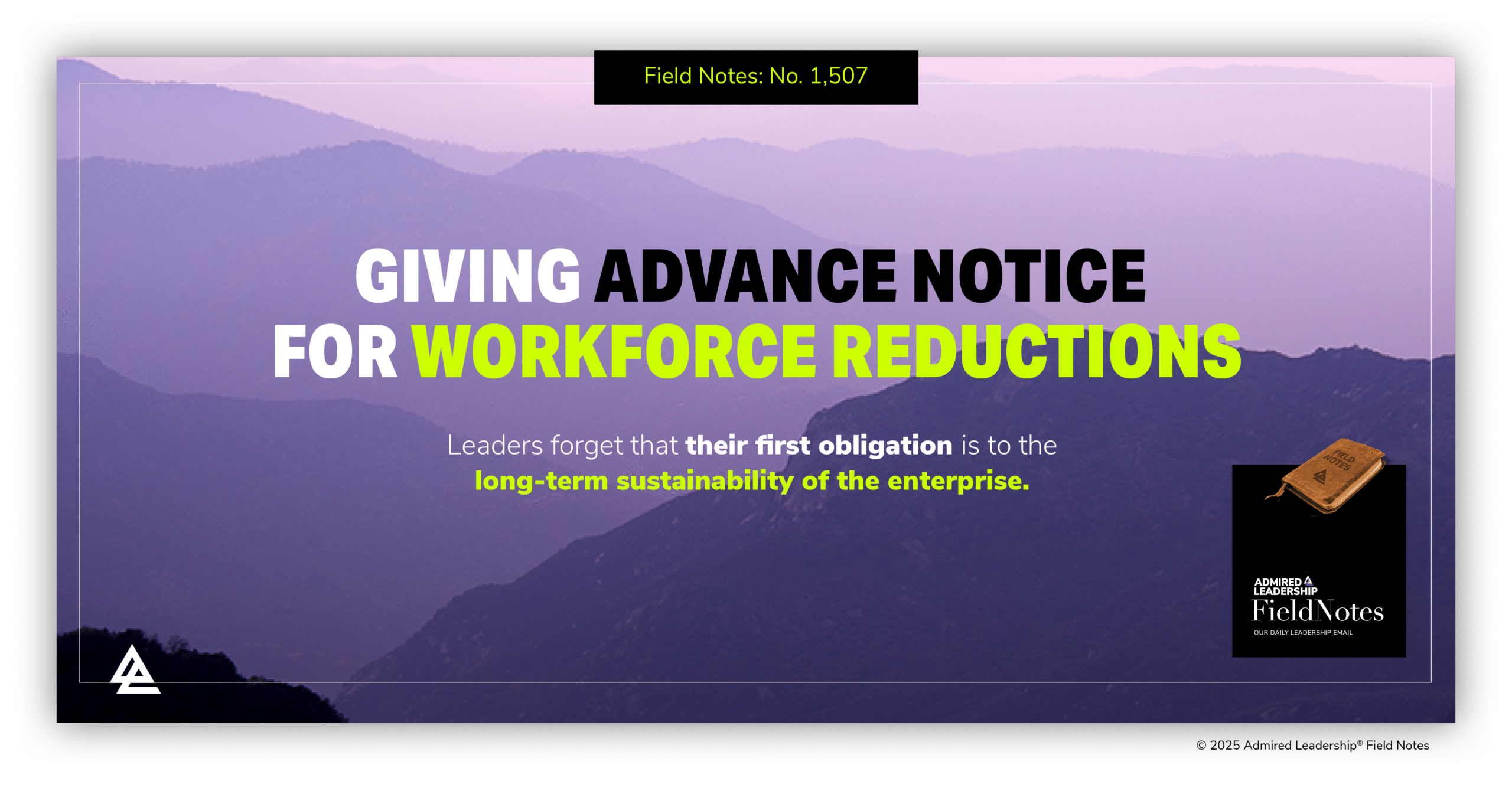 The Practice of Giving Advance Notice for Workforce Reductions