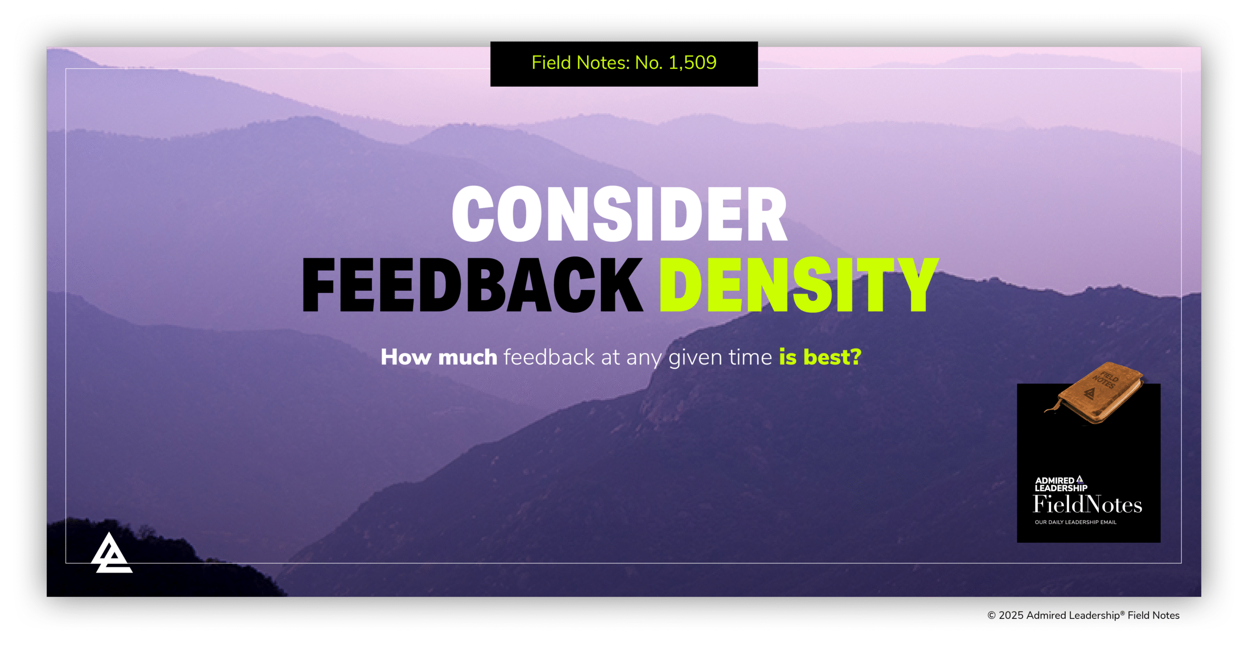 Consider Your Feedback Density