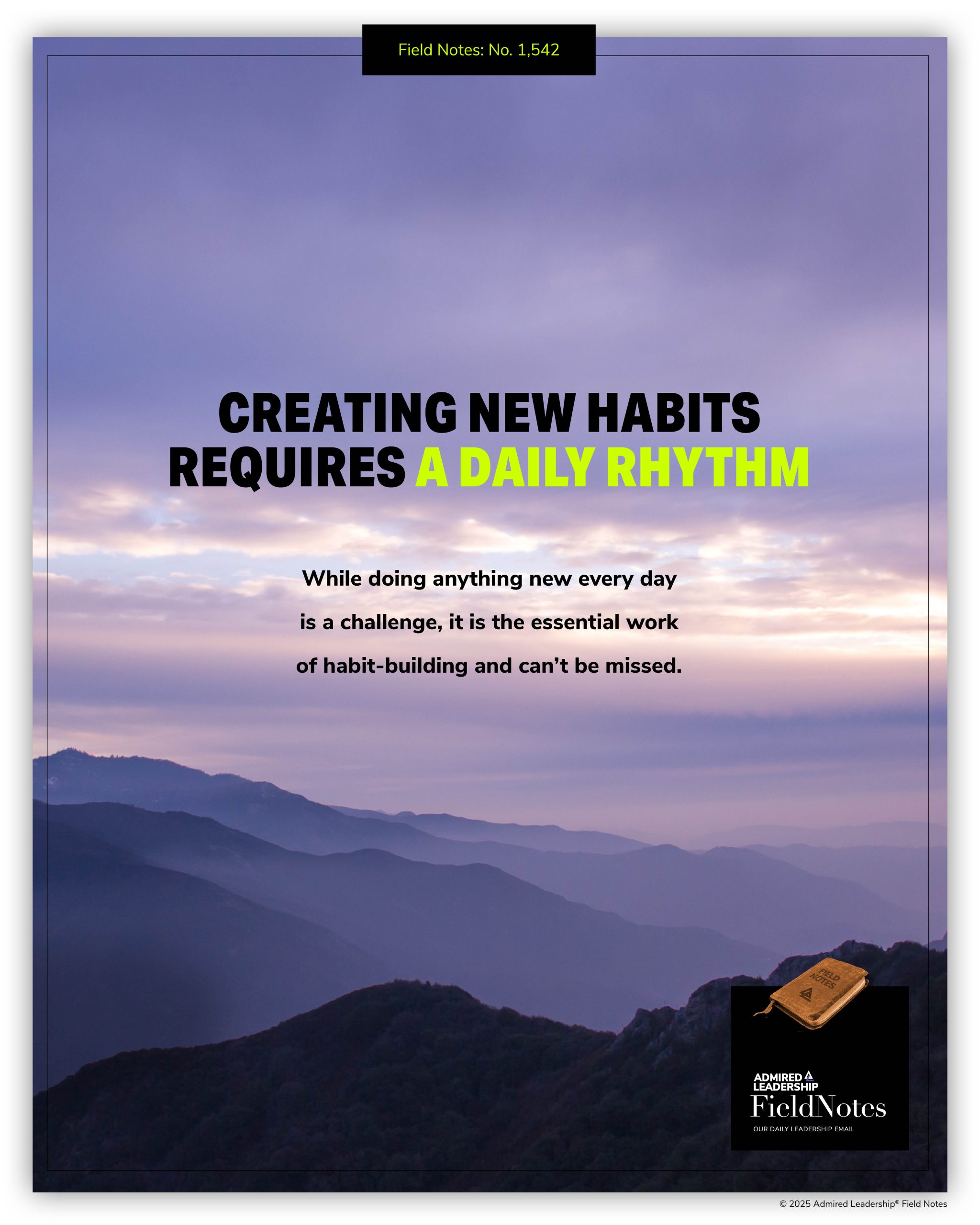Creating New Habits Requires a Daily Rhythm
