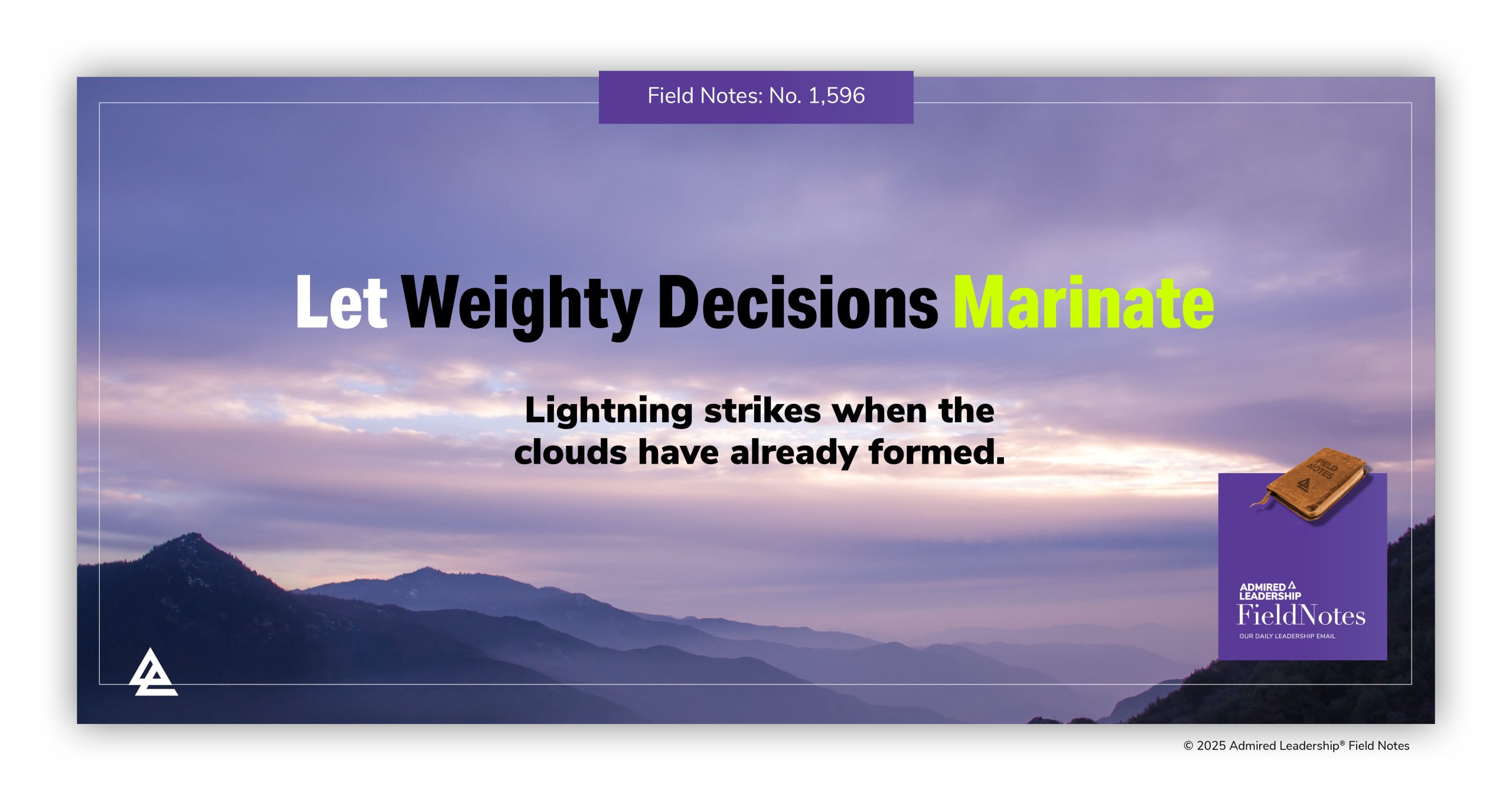 Let Weighty Decisions Marinate While You Focus on Other Matters