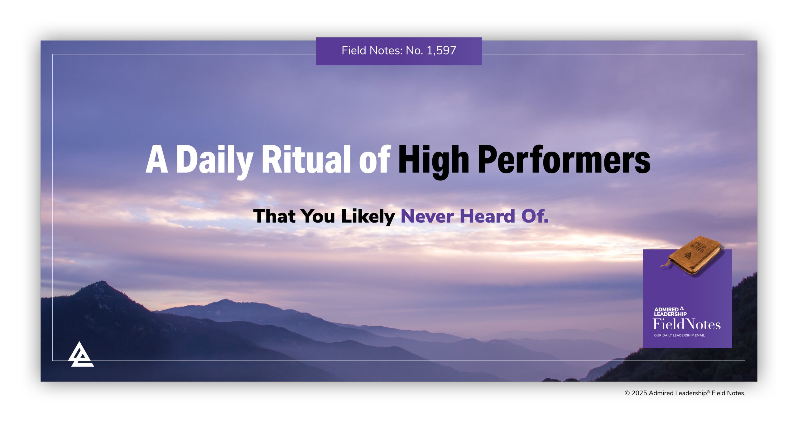 Daily Ritual of High Performers That You Likely Never Heard Of