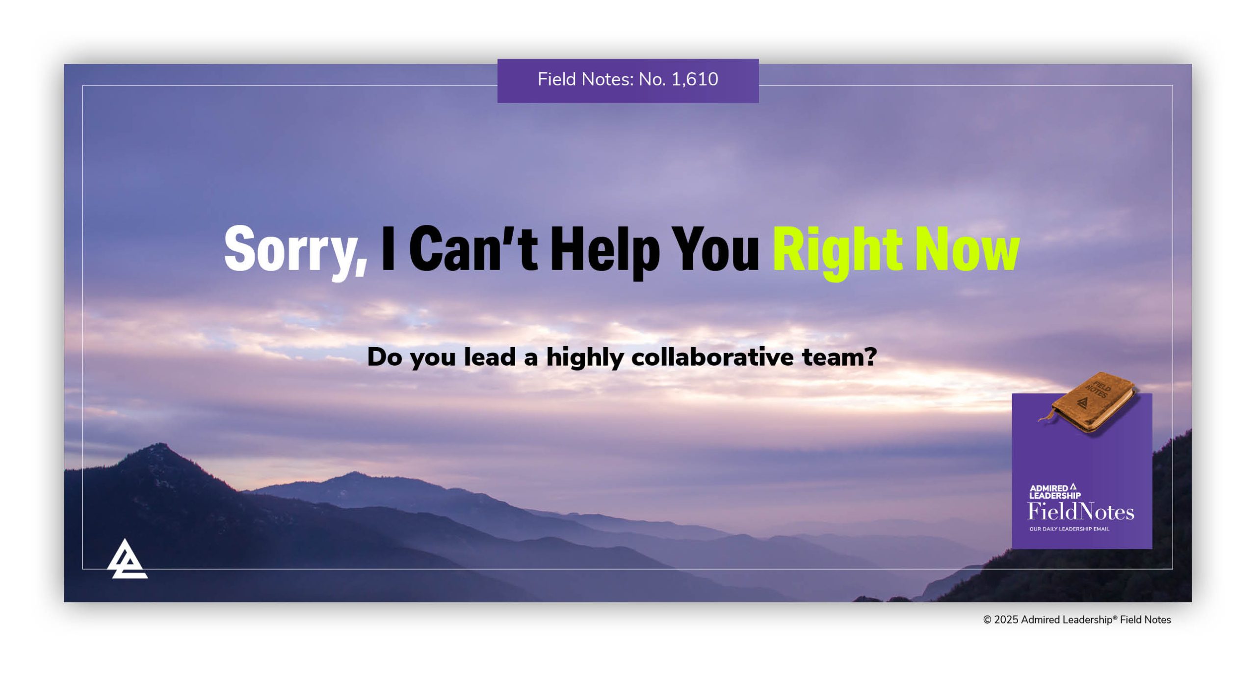 Sorry, I Can’t Help You Right Now