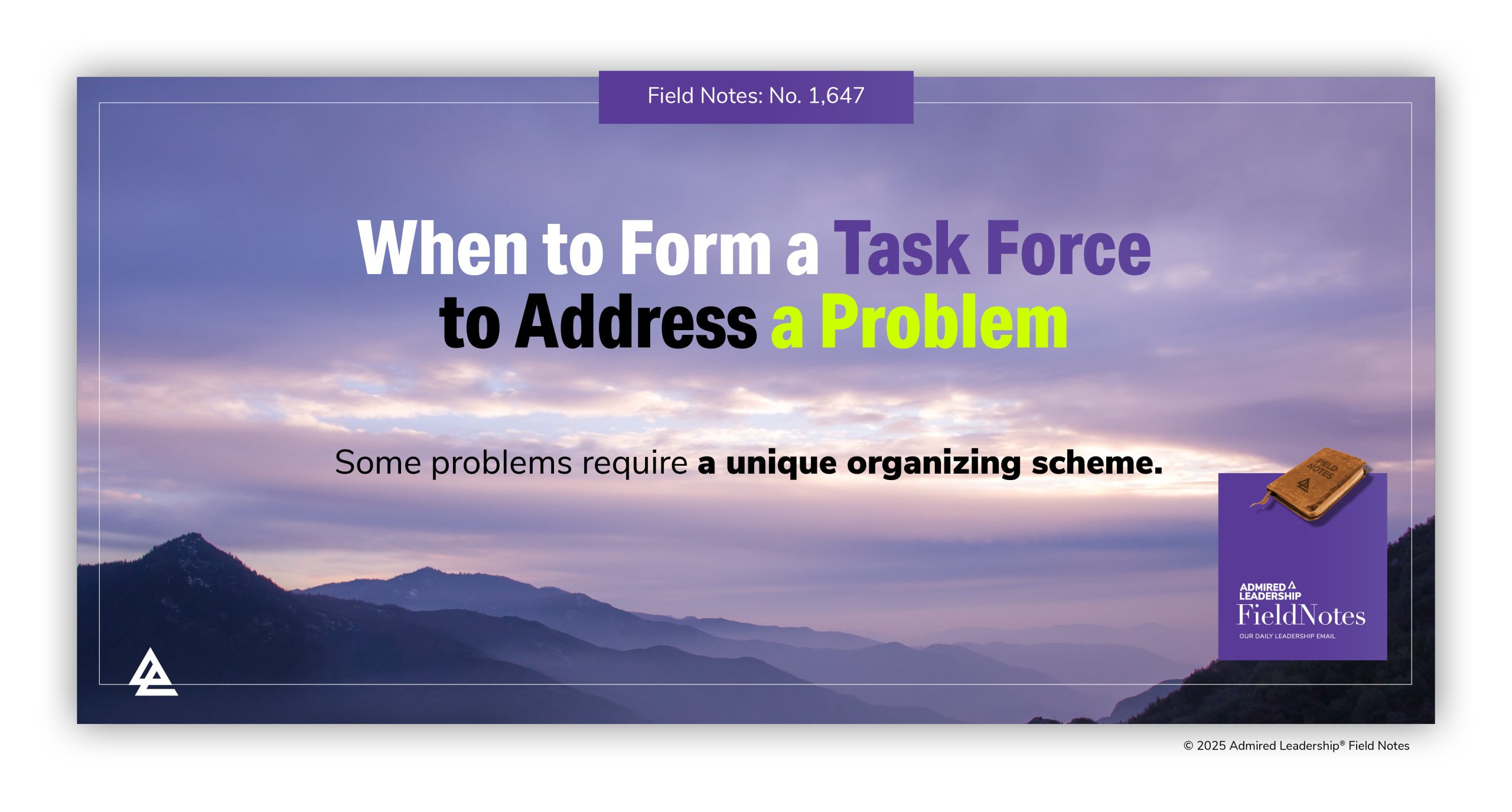 When to Form a Task Force to Address a Problem