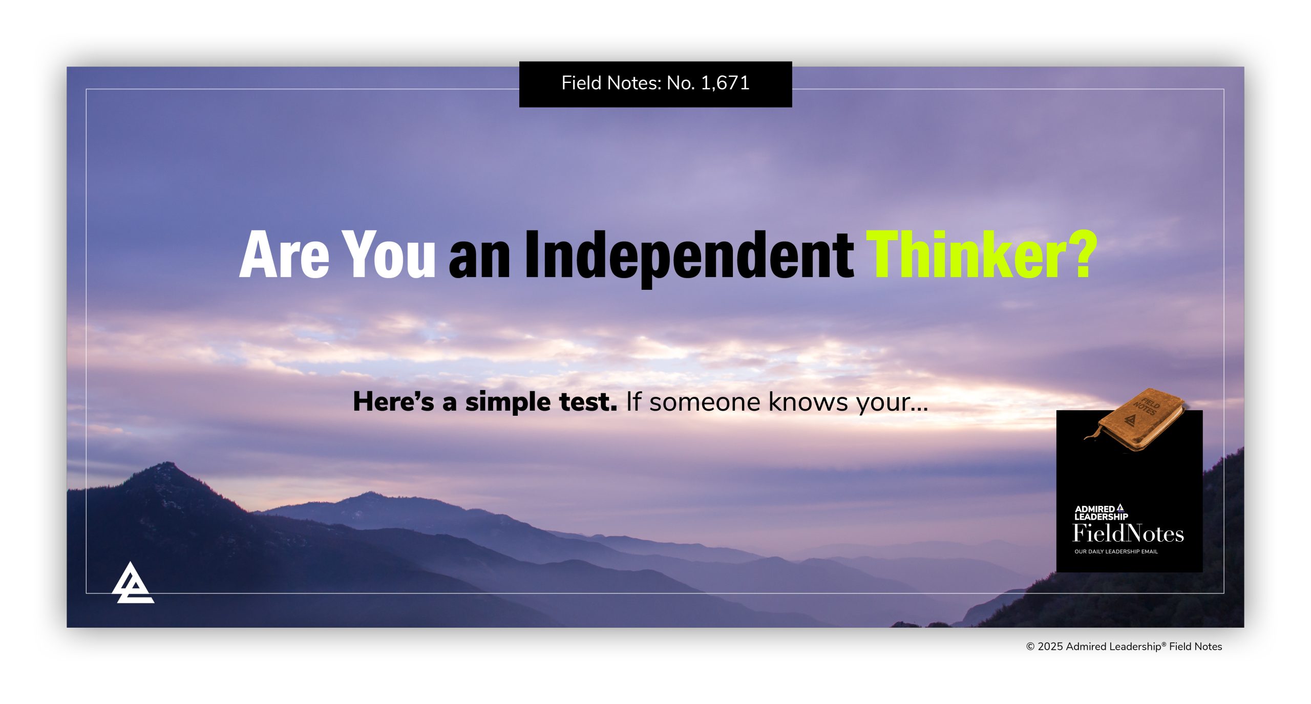 Are You An Independent Thinker?