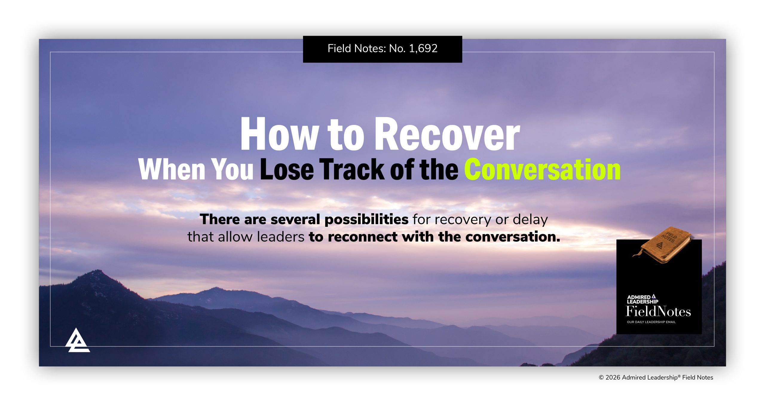 How to Recover When You Lose Track of the Conversation