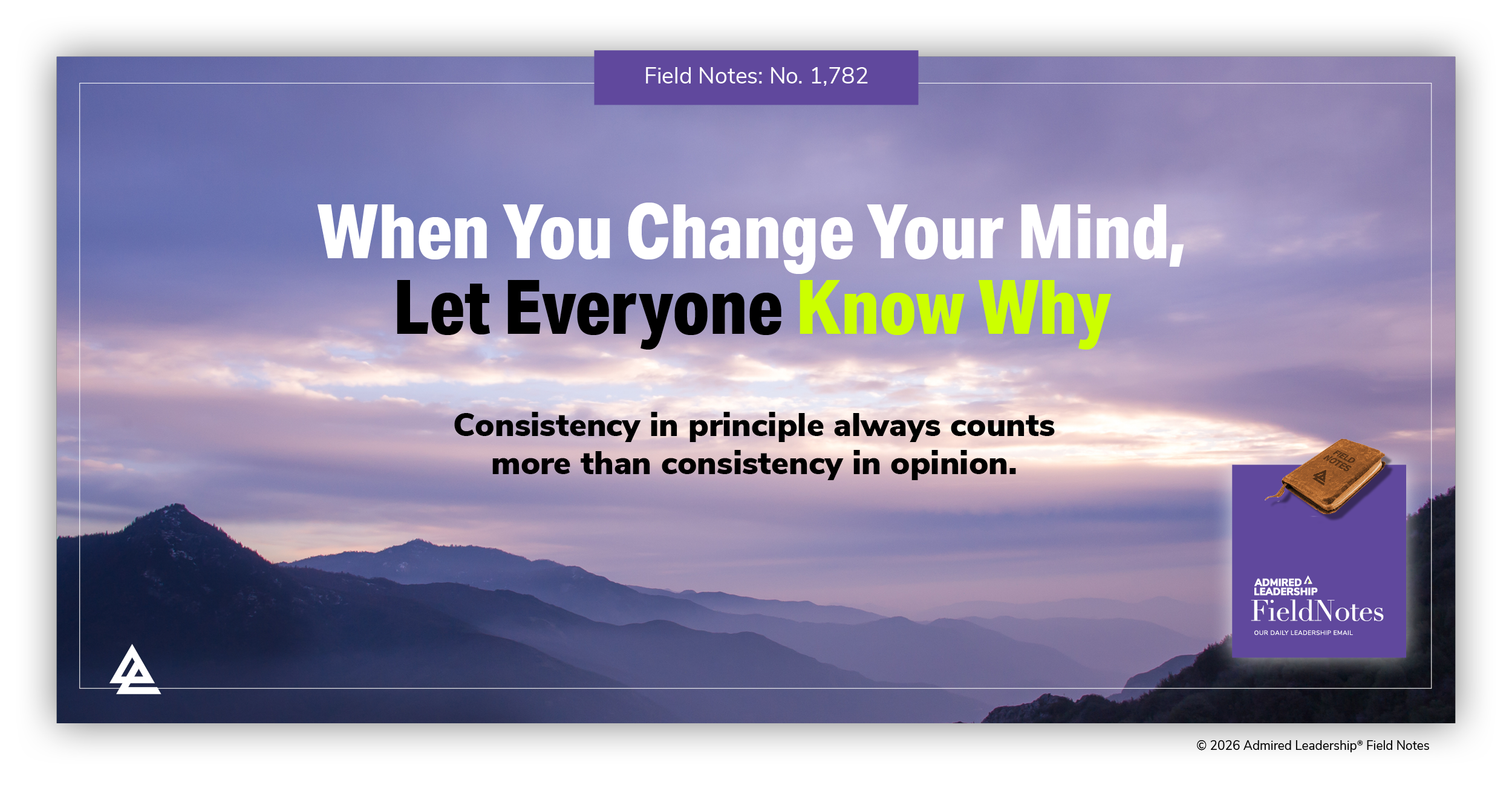 When You Change Your Mind, Let Everyone Know Why