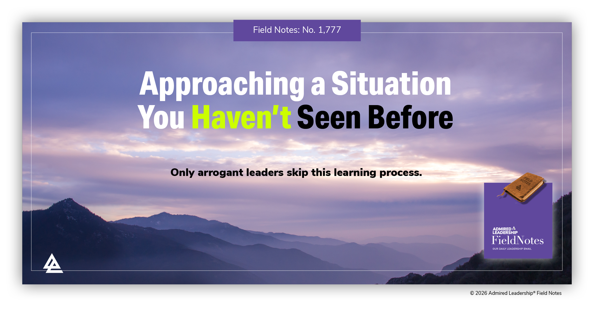 Approaching a Situation You Haven’t Seen Before