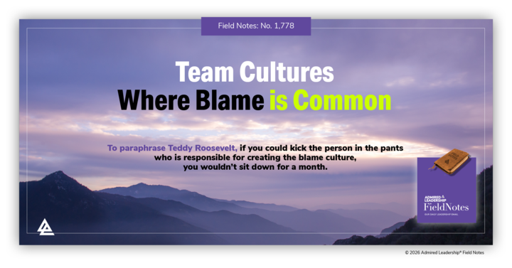 Team Cultures Where Blame Is Common