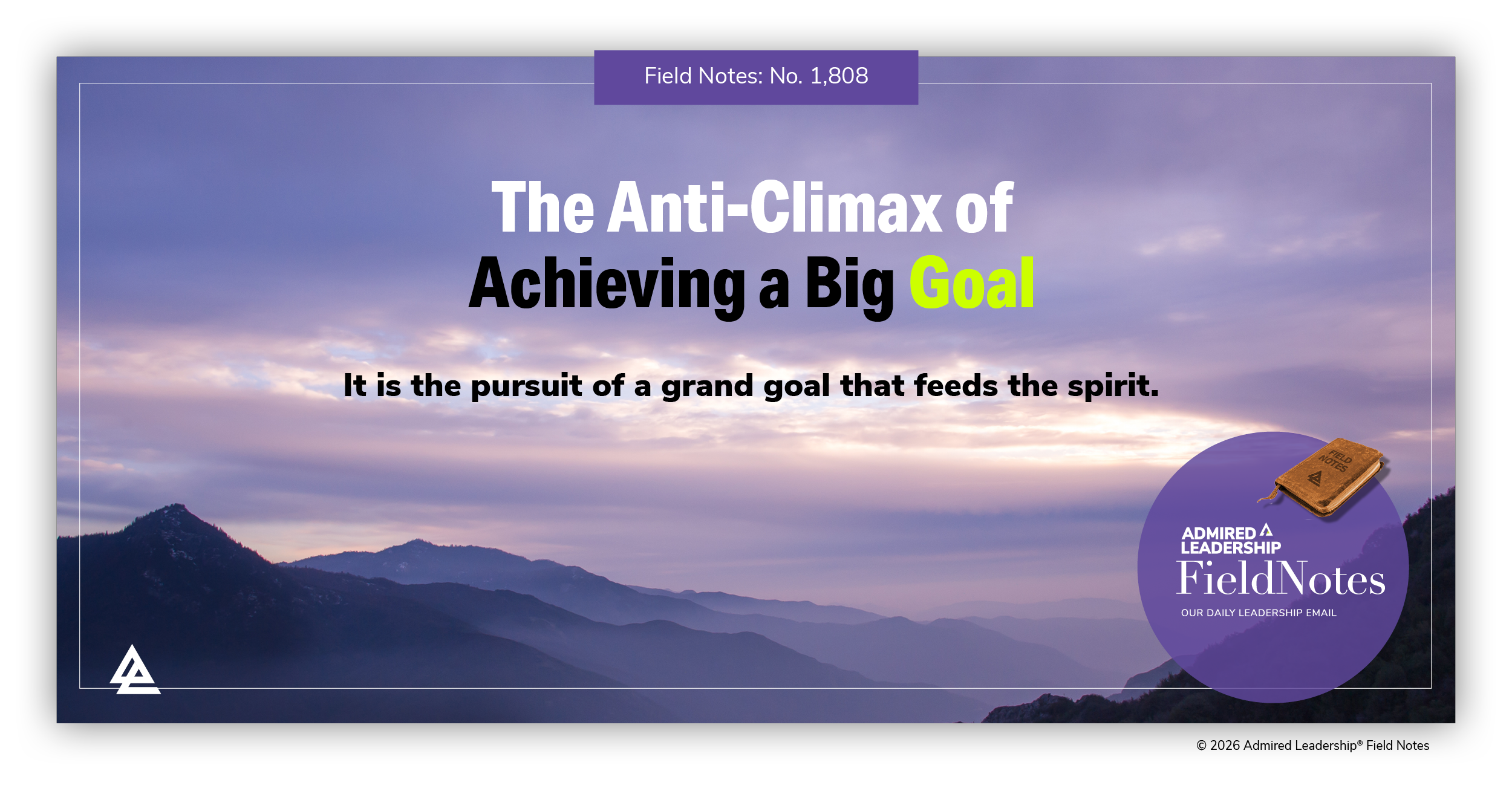 The Anticlimax of Achieving a Big Goal
