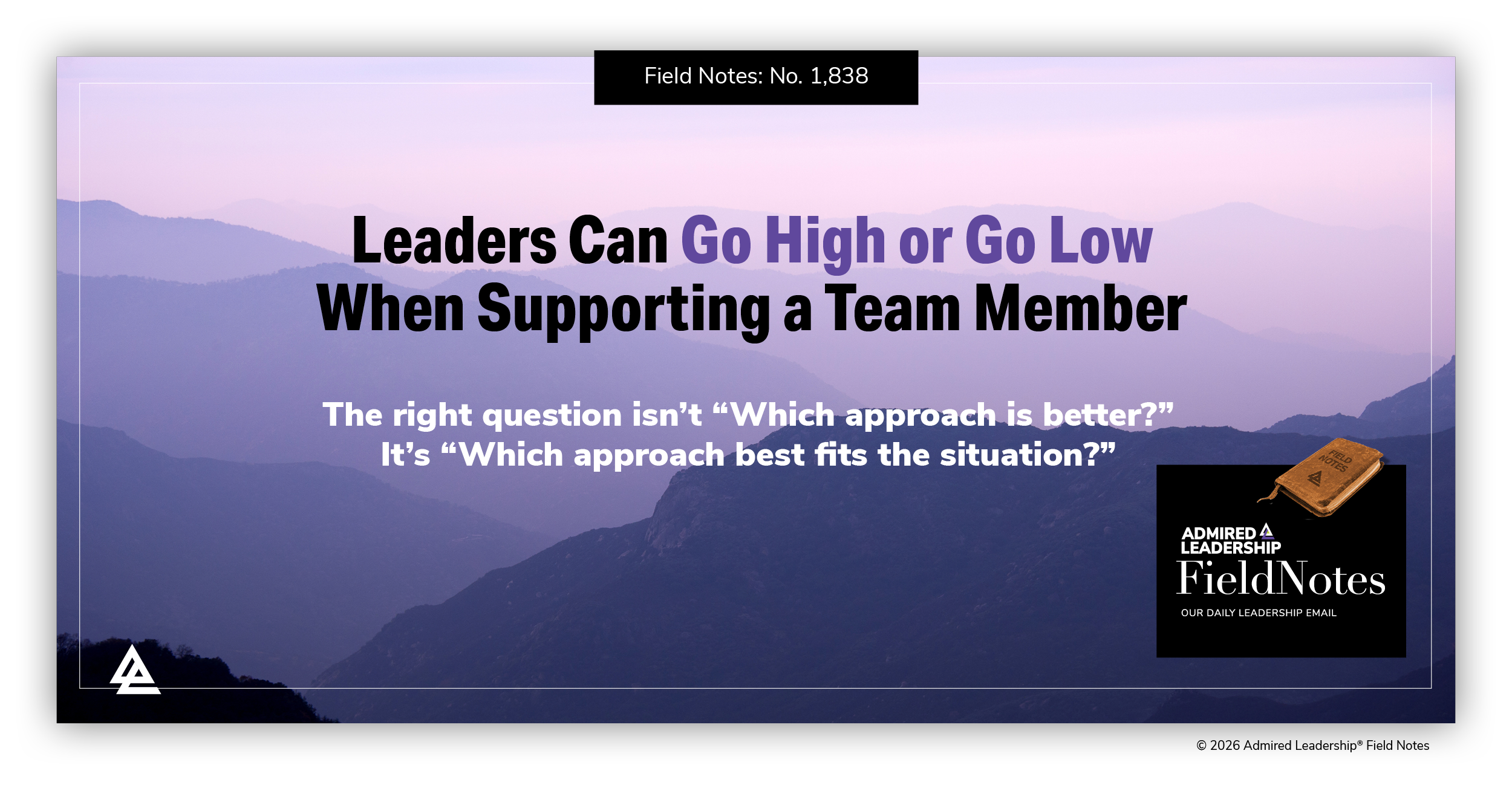 Leaders Can Go High or Go Low When Supporting a Team Member