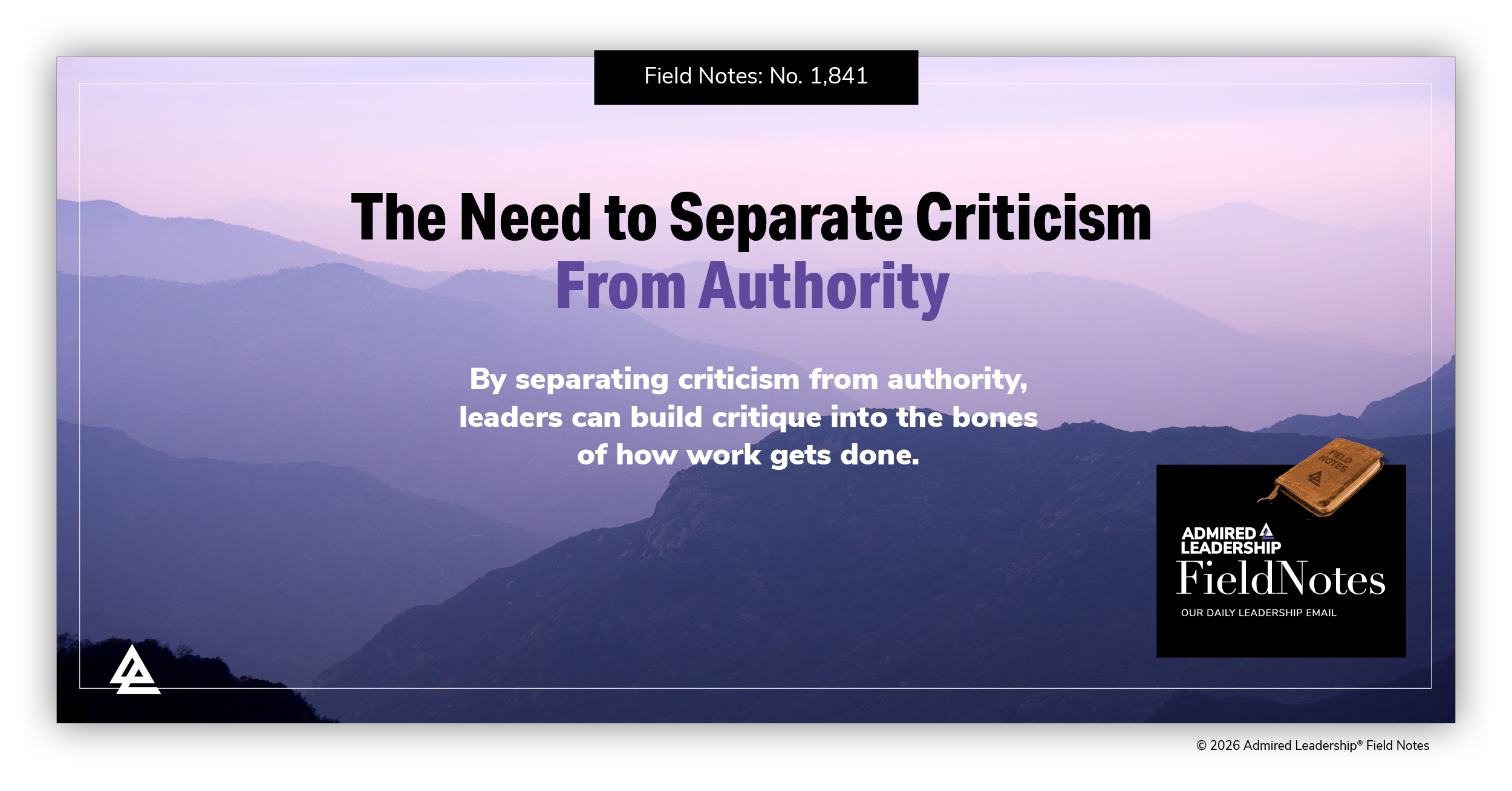 The Need to Separate Criticism From Authority