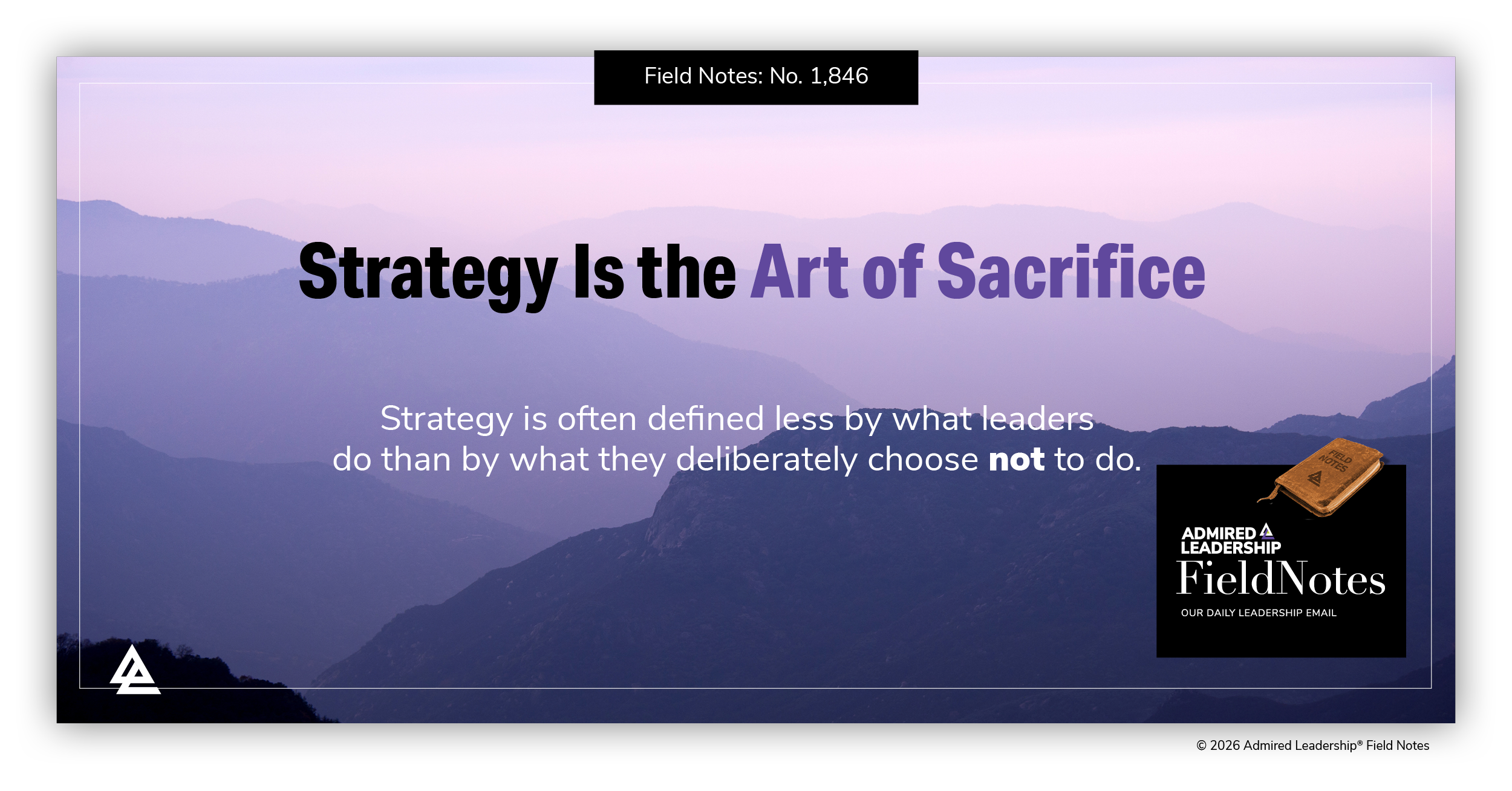 Strategy Is the Art of Sacrifice
