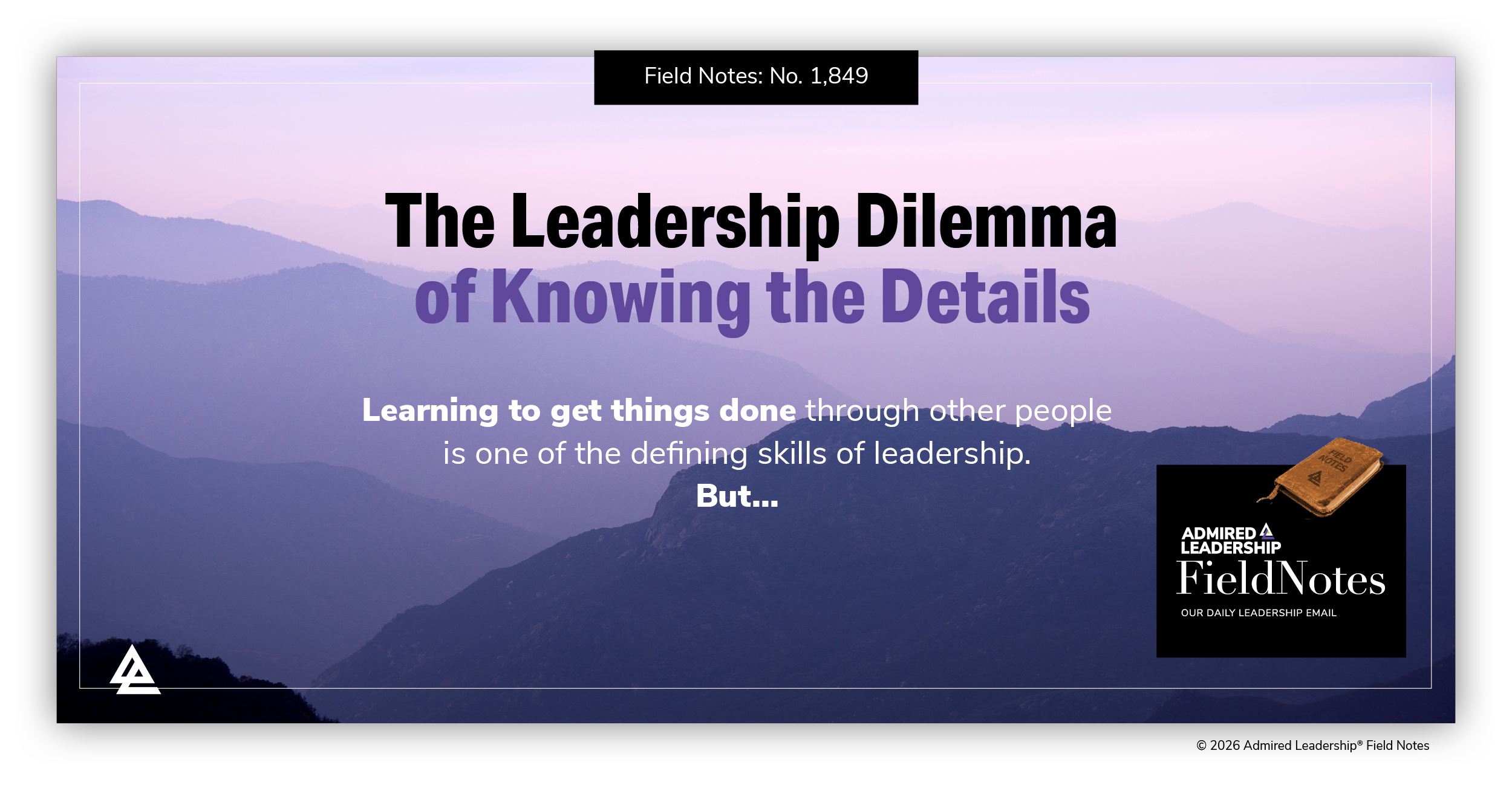 The Leadership Dilemma of Knowing the Details